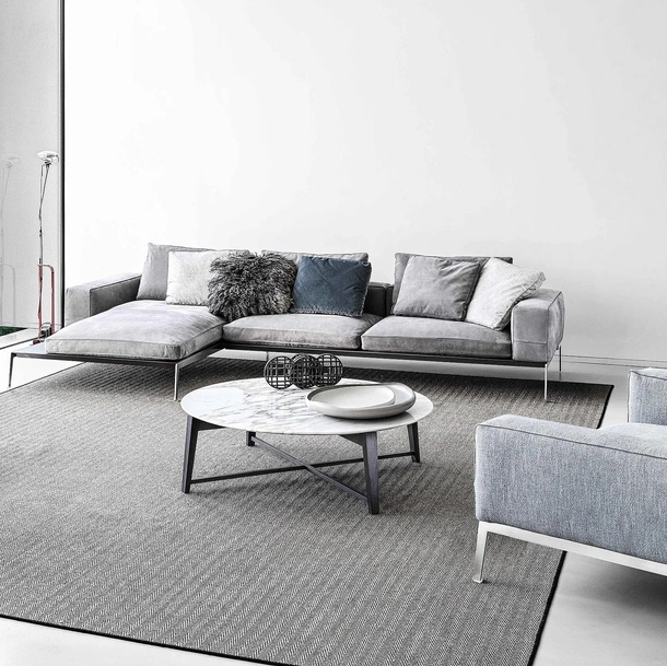 Divano in tessuto con penisola Lifesteel di Flexform