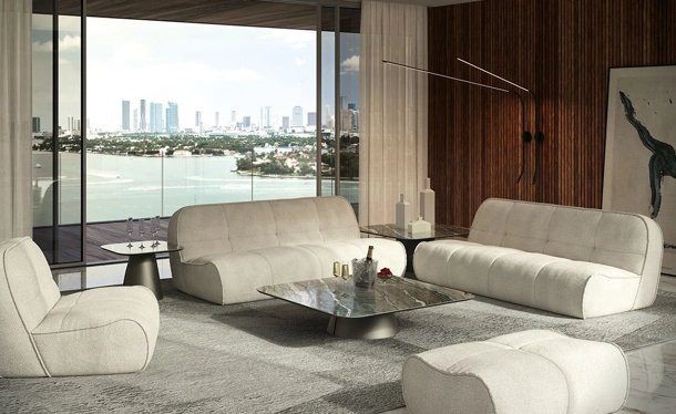 Salotto in tessuto imbottito Spencer di Cattelan Italia