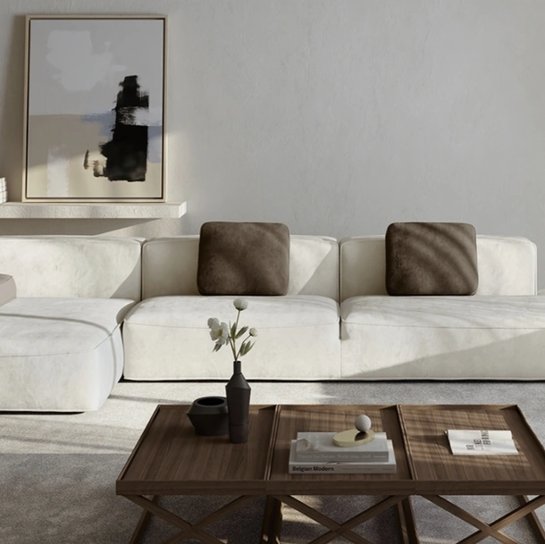 Divano in tessuto con penisola Glam di Vibieffe
