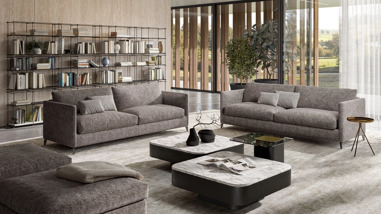 Divano lineare Zone Slim di Vibieffe