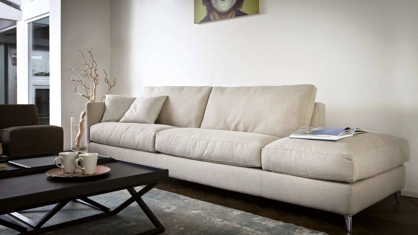 Divano lineare Zone Slim di Vibieffe