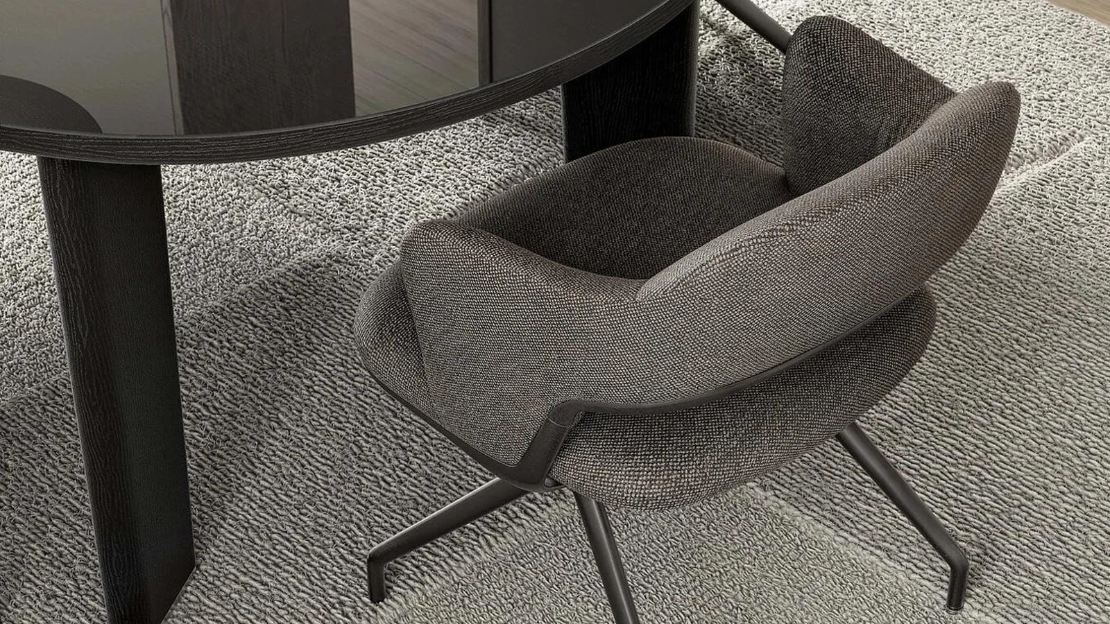 Sedia Alma in tessuto imbottito di Flexform