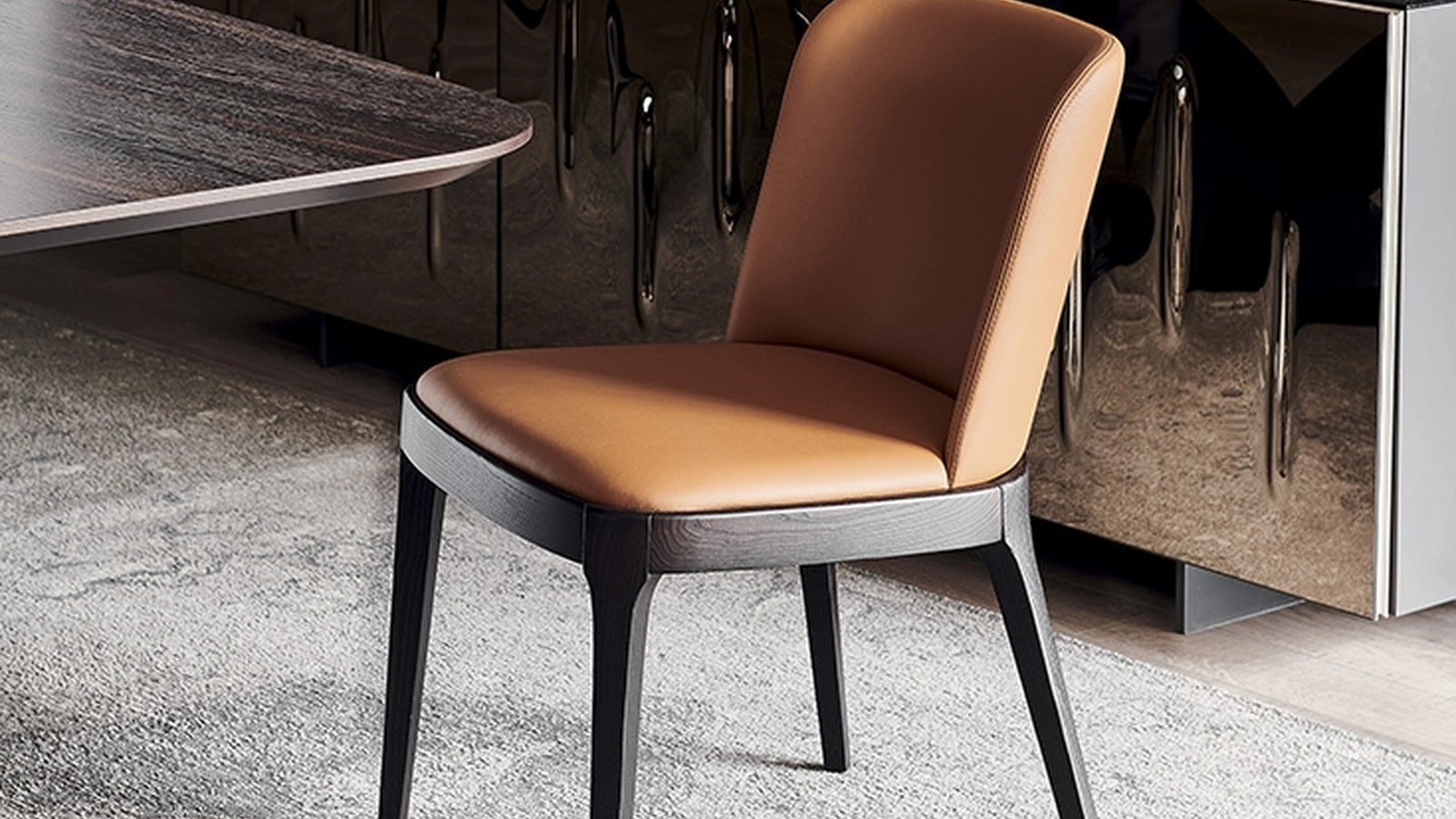 Sedia in pelle senza braccioli Magda di Cattelan Italia