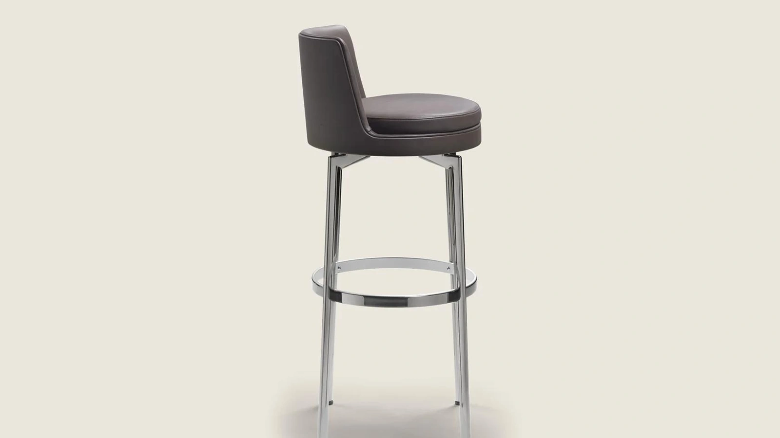 Sgabello Feel Good in pelle e metallo di Flexform