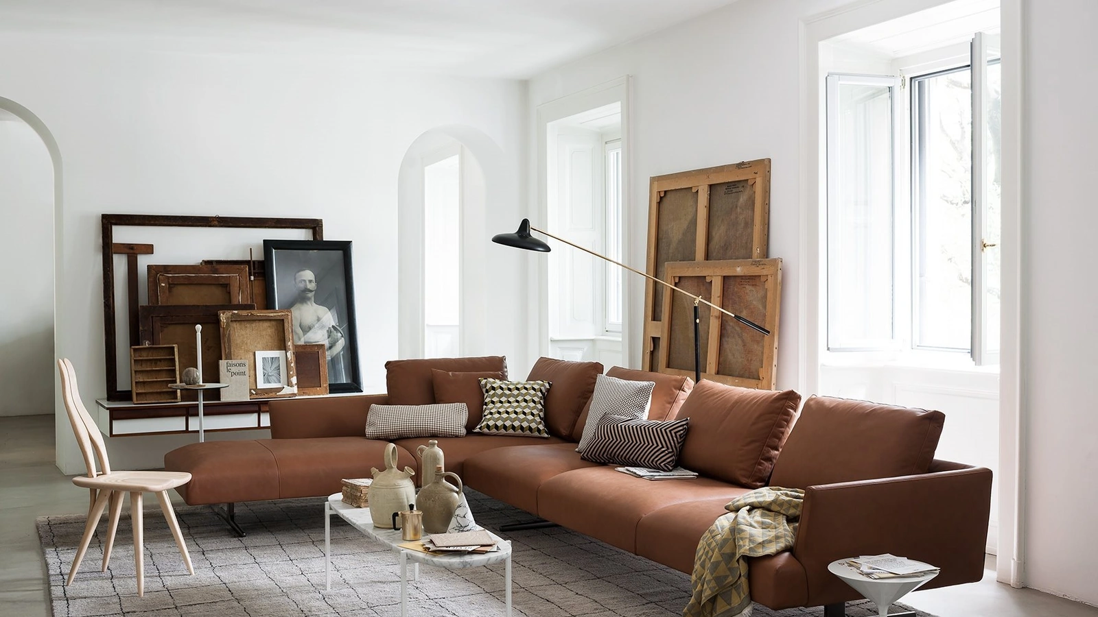 Sedia di design in legno massello di acero verniciato colore naturale Fenis CM di Zanotta