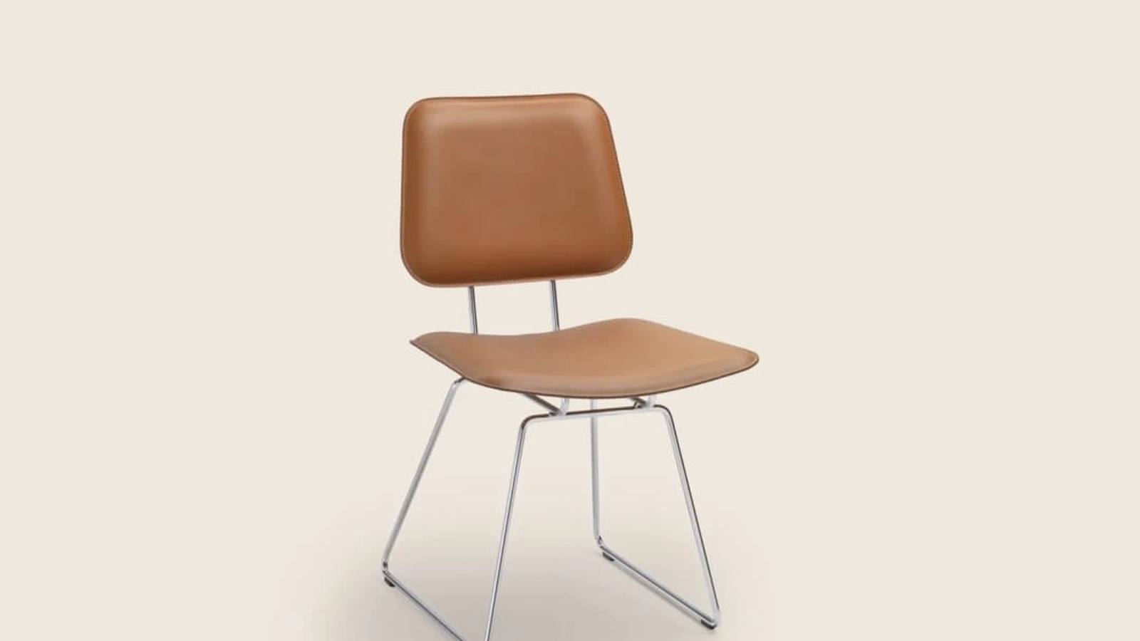 Sedia Echoes SH in cuoio con struttura in metallo di Flexform