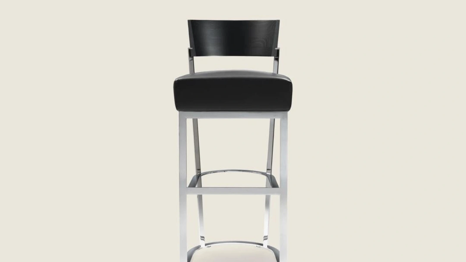 Sgabello Morgan in metallo con seduta in pelle imbottita di Flexform