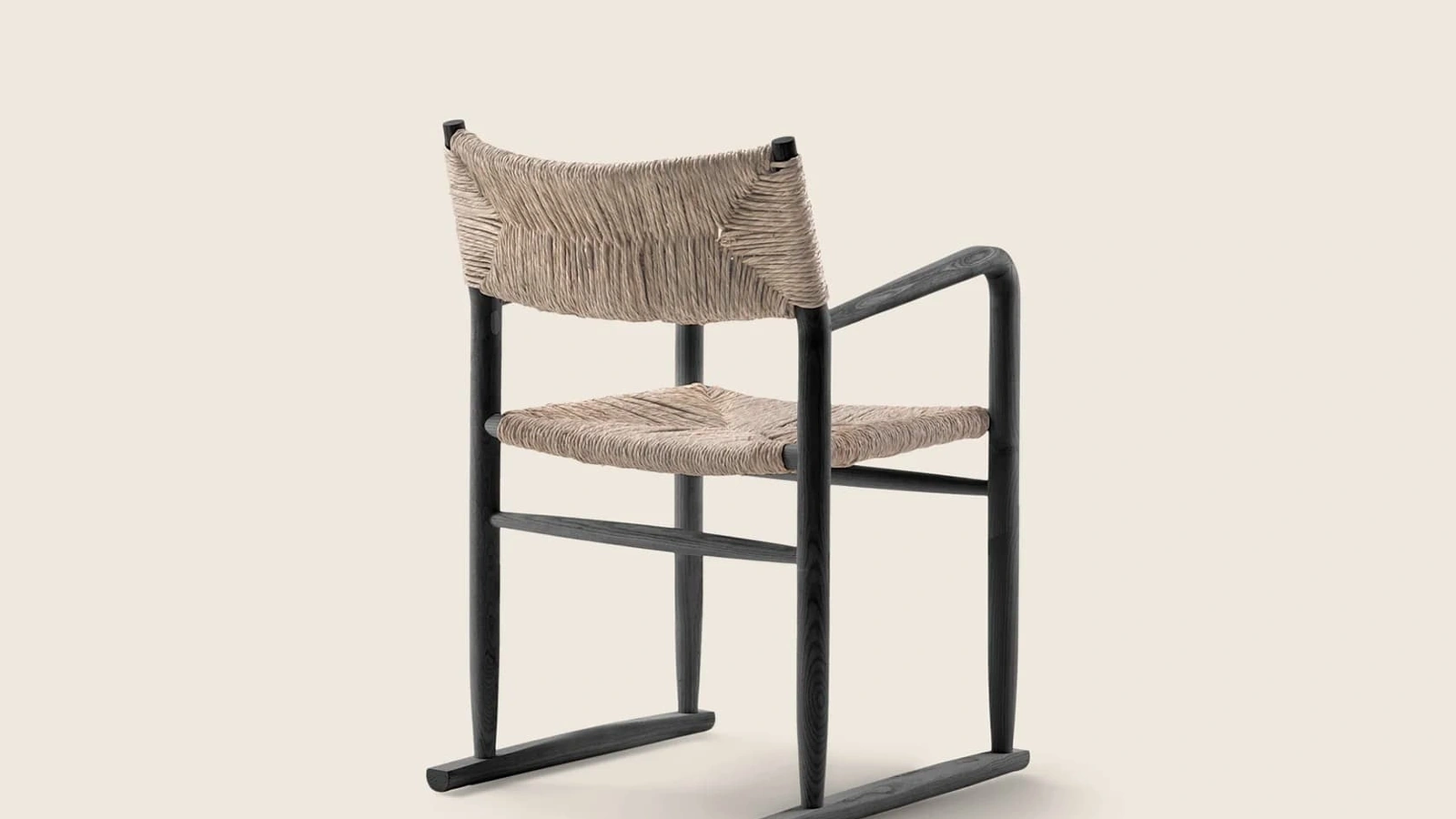 Sedia Kim in paglia e legno di Flexform