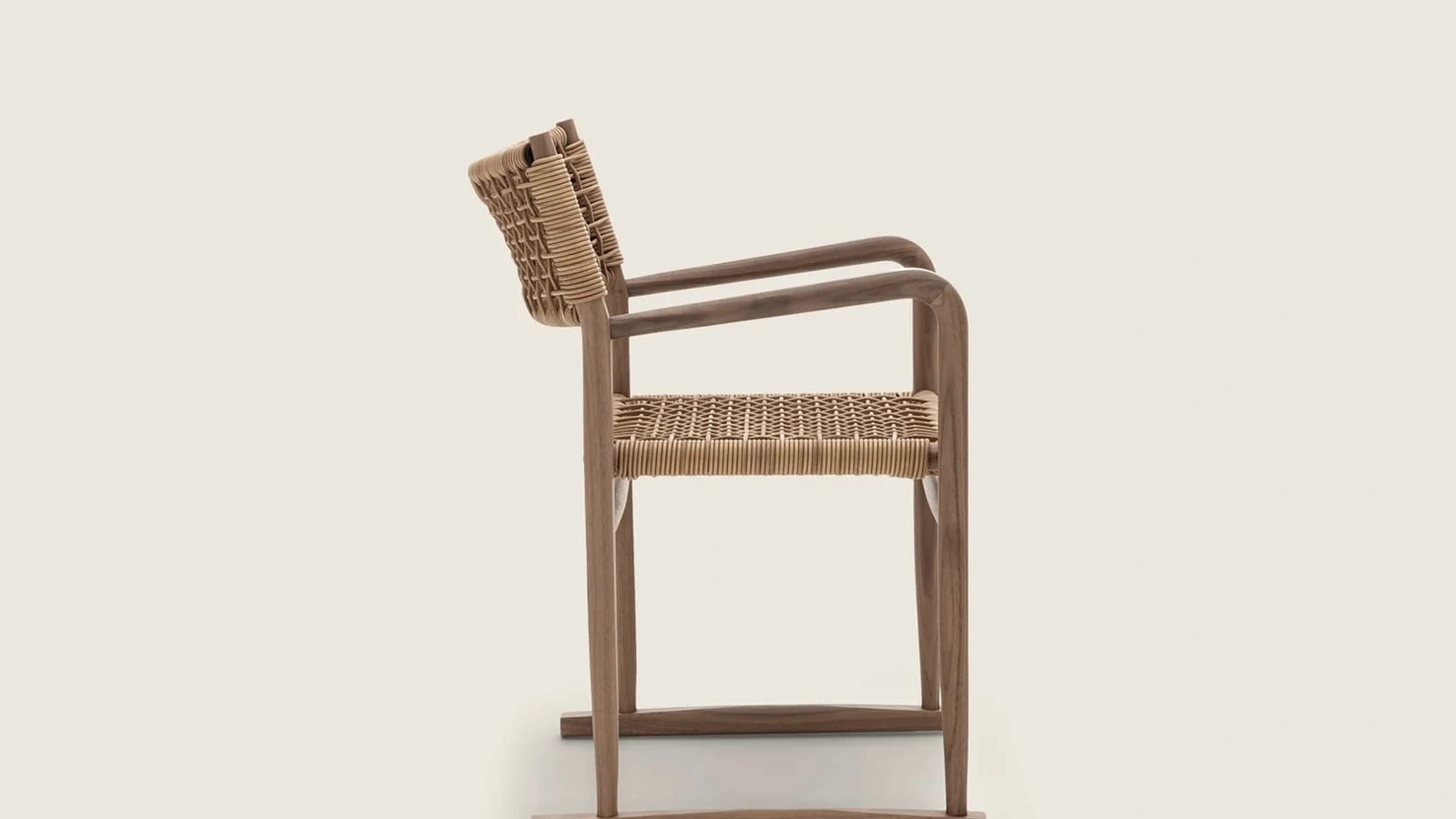 Sedia Kim SH Cord in cuoio e legno di Flexform