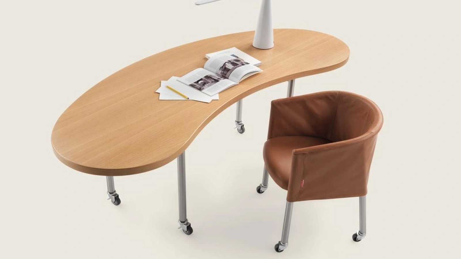 Sedia Mixer in pelle di Flexform