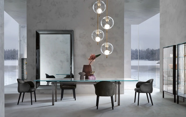 Sedia Oscar in pelle con struttura in legno di Fiam