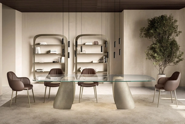 Sedia in pelle Silhouette Deluxe di Eforma