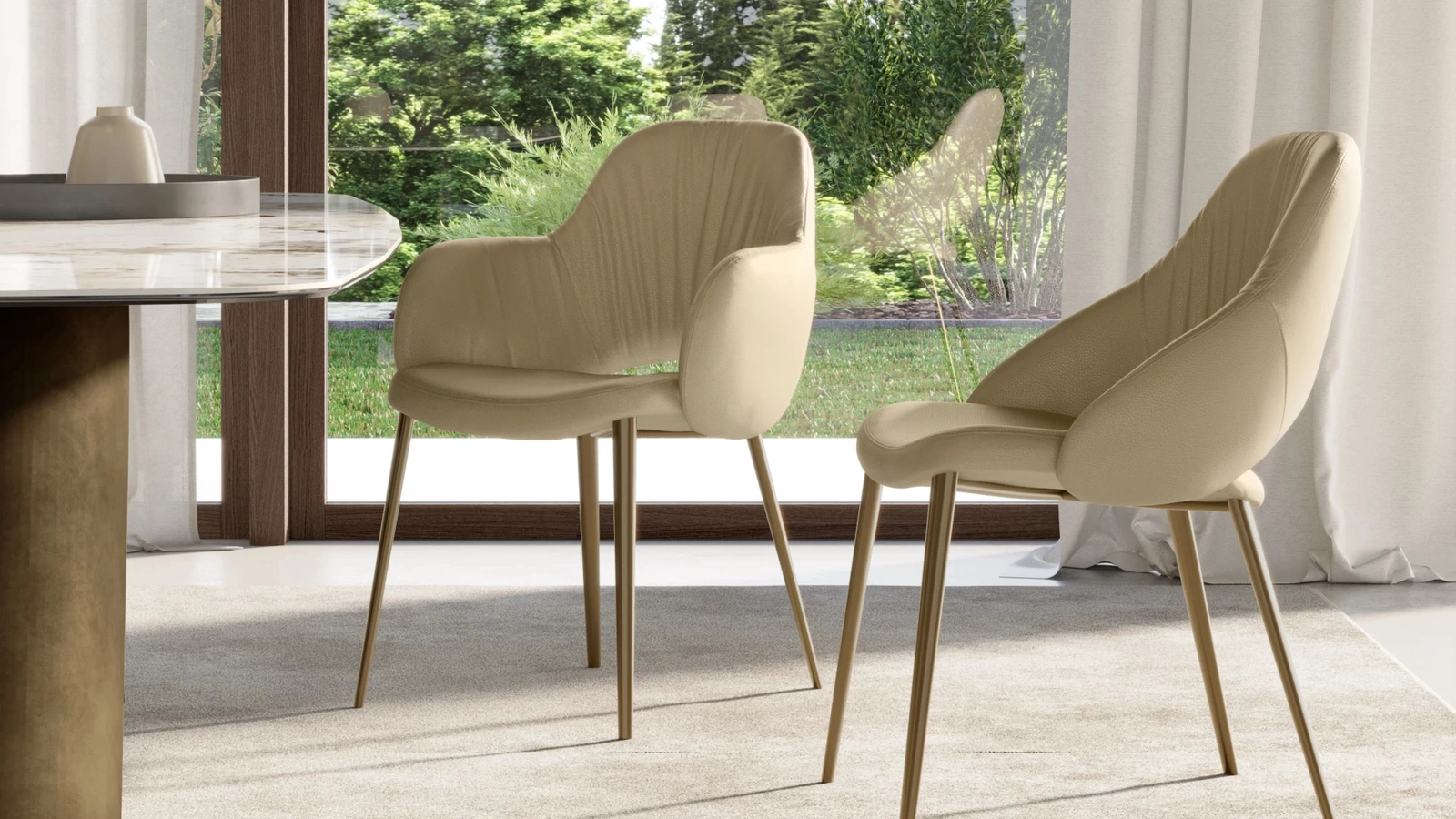 Sedia in pelle Silhouette Deluxe di Eforma