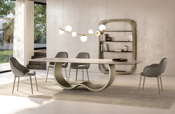 Sedia in pelle Silhouette di Eforma