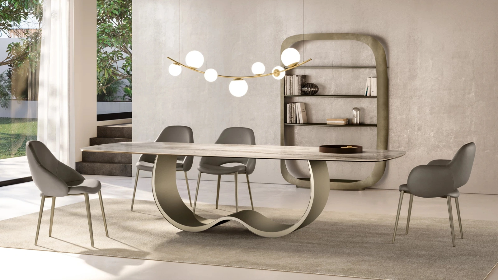 Sedia in pelle Silhouette di Eforma