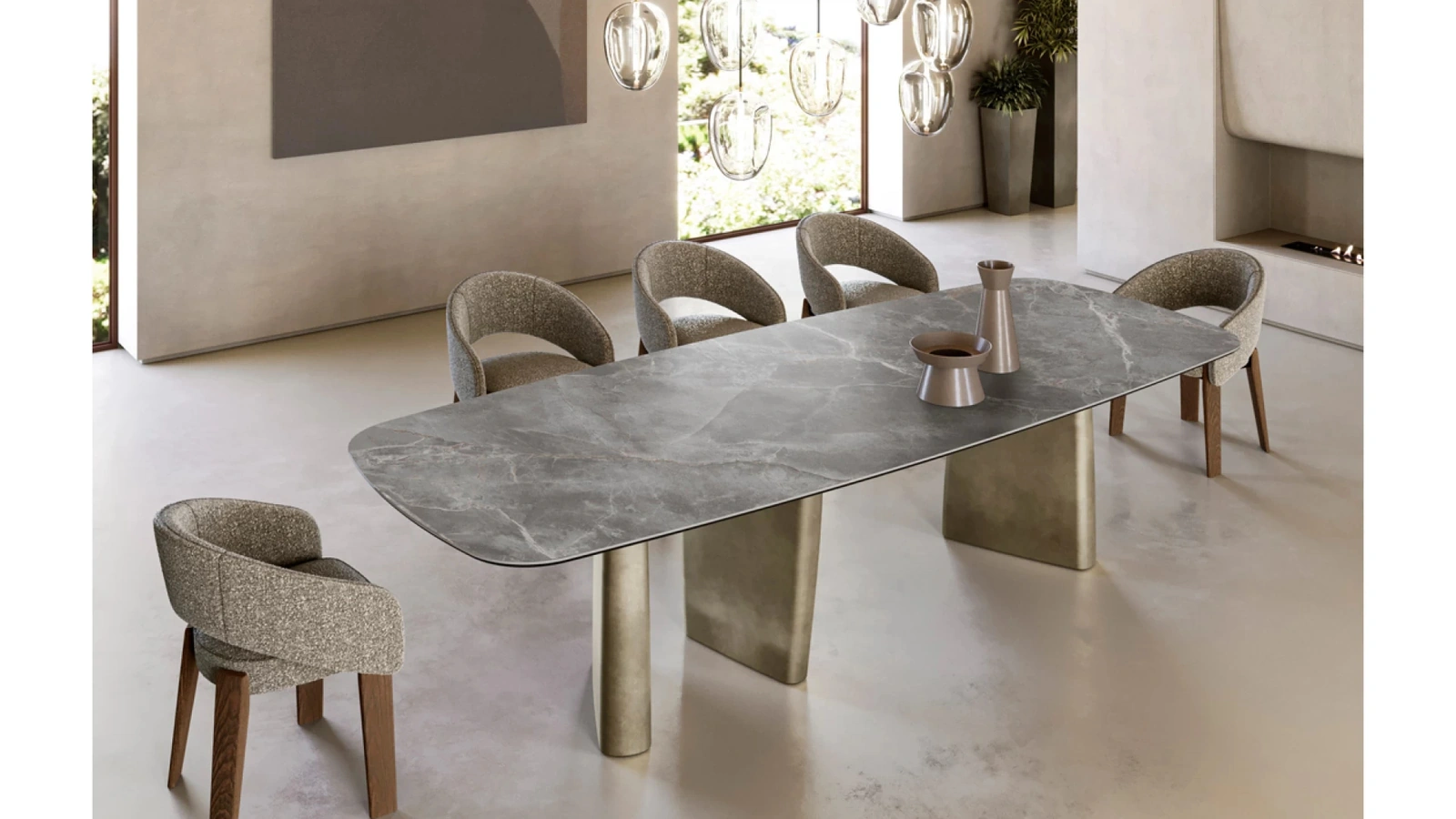 Tavolo Albert con top in ceramica di Eforma