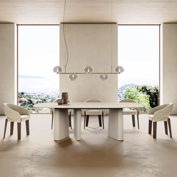 Tavolo Albert con top in marmo di Eforma