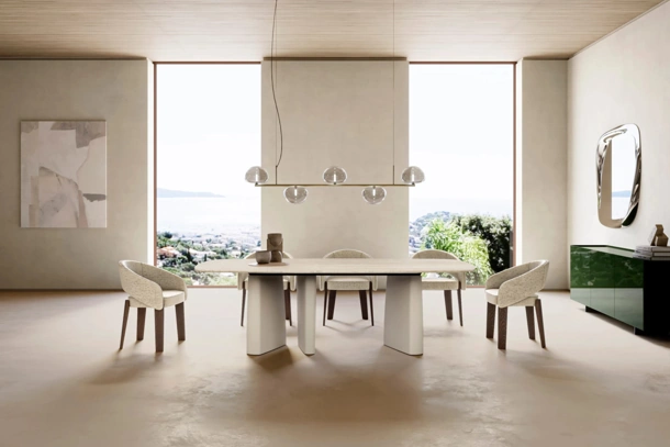 Tavolo Albert con top in marmo di Eforma
