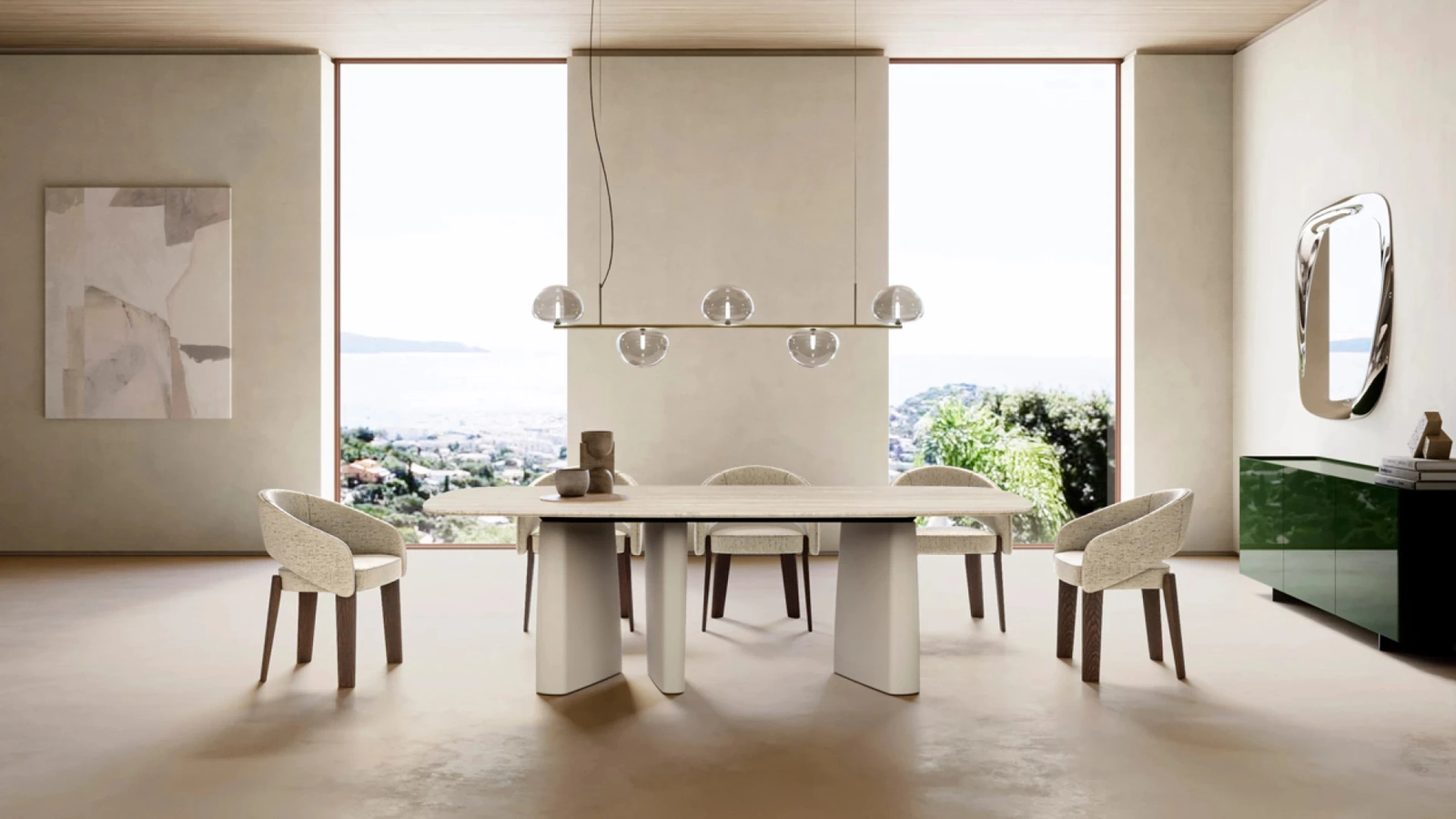 Tavolo Albert con top in marmo di Eforma