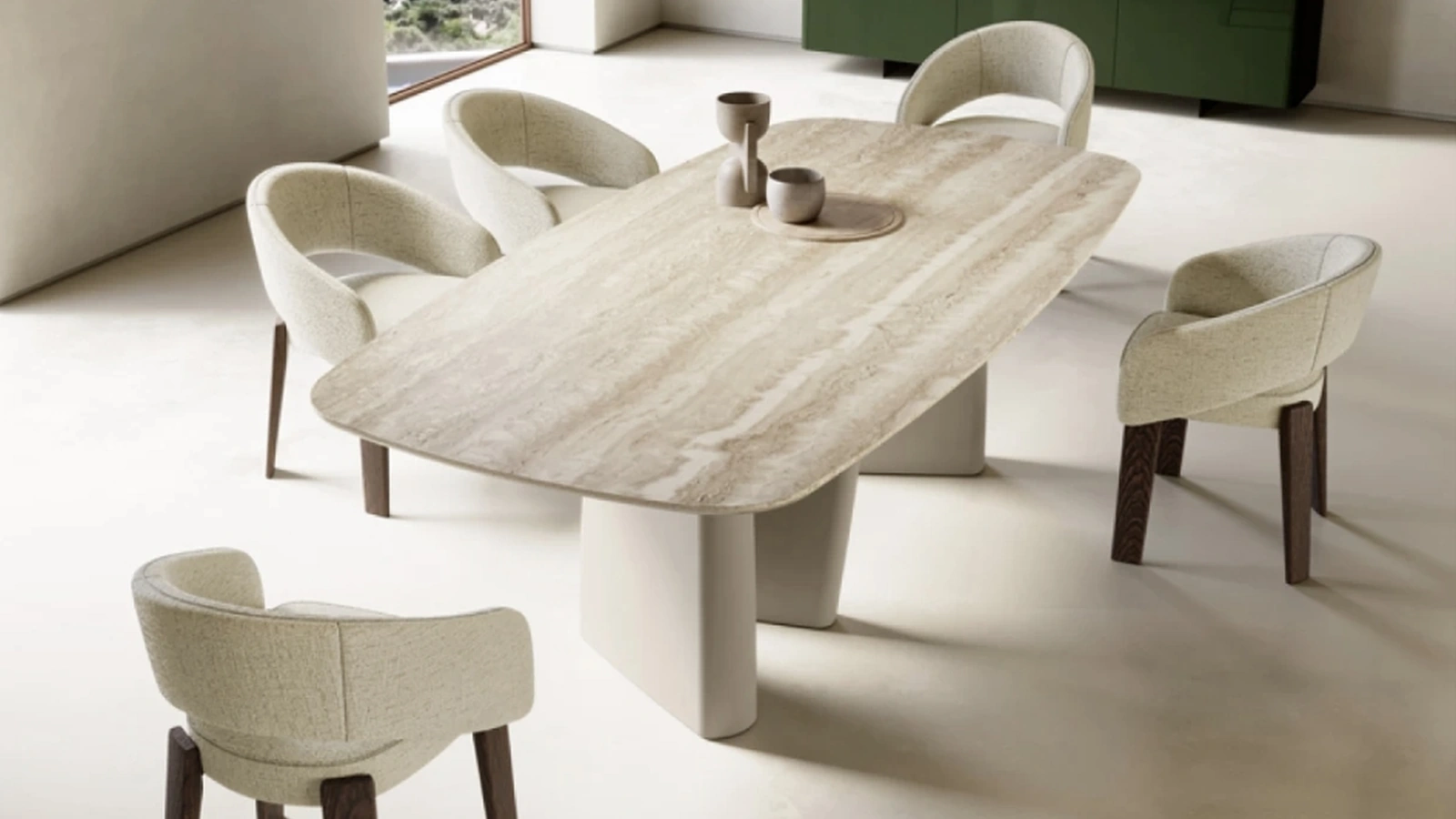 Tavolo Albert con top in marmo di Eforma