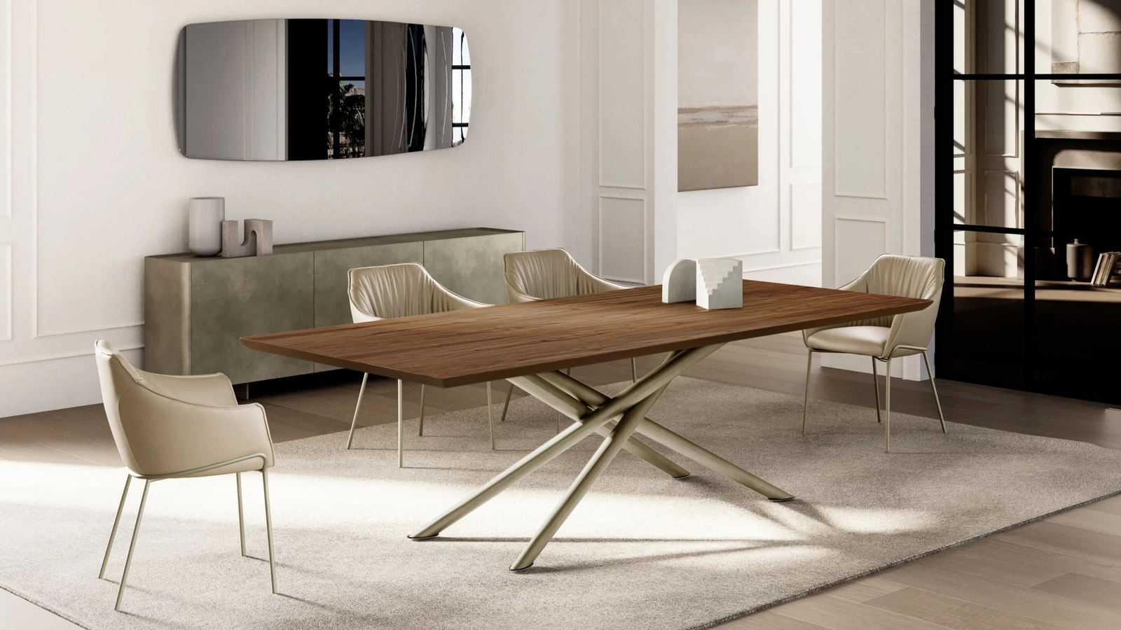 Tavolo Baly con top in legno di Eforma