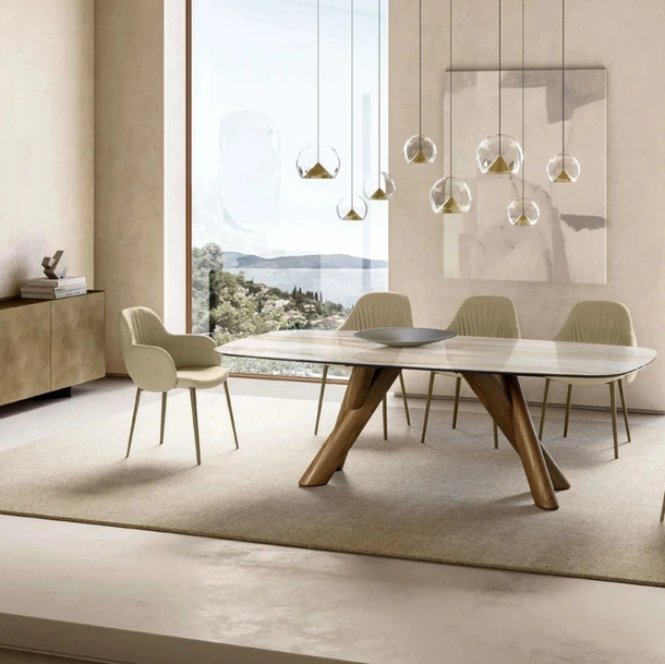 Tavolo Canova con top in ceramica di Eforma