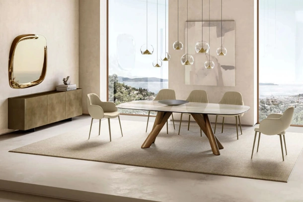 Tavolo Canova con top in ceramica di Eforma