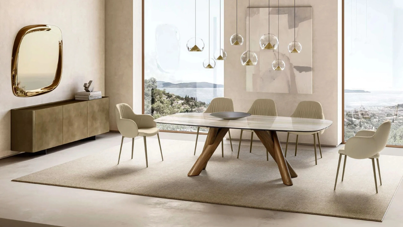 Tavolo Canova con top in ceramica di Eforma