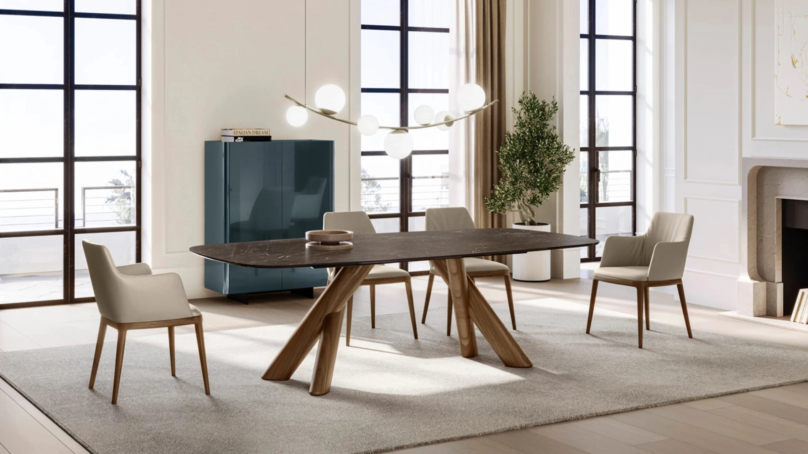 Tavolo Canova con top in ceramica di Eforma