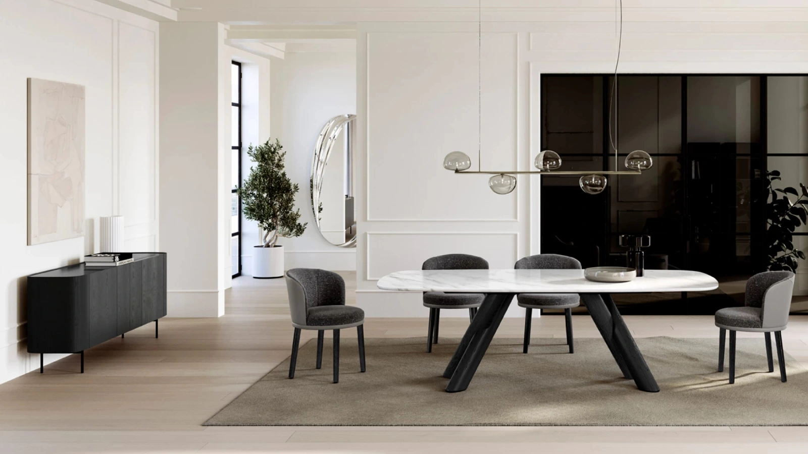 Tavolo Canova con top in marmo di Eforma