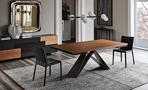 Tavolo allungabile con piano in noce Premier Wood Drive di Cattelan Italia