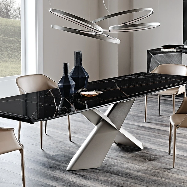 Tavolo allungabile con piano in ceramica Tyron Keramik Drive di Cattelan Italia