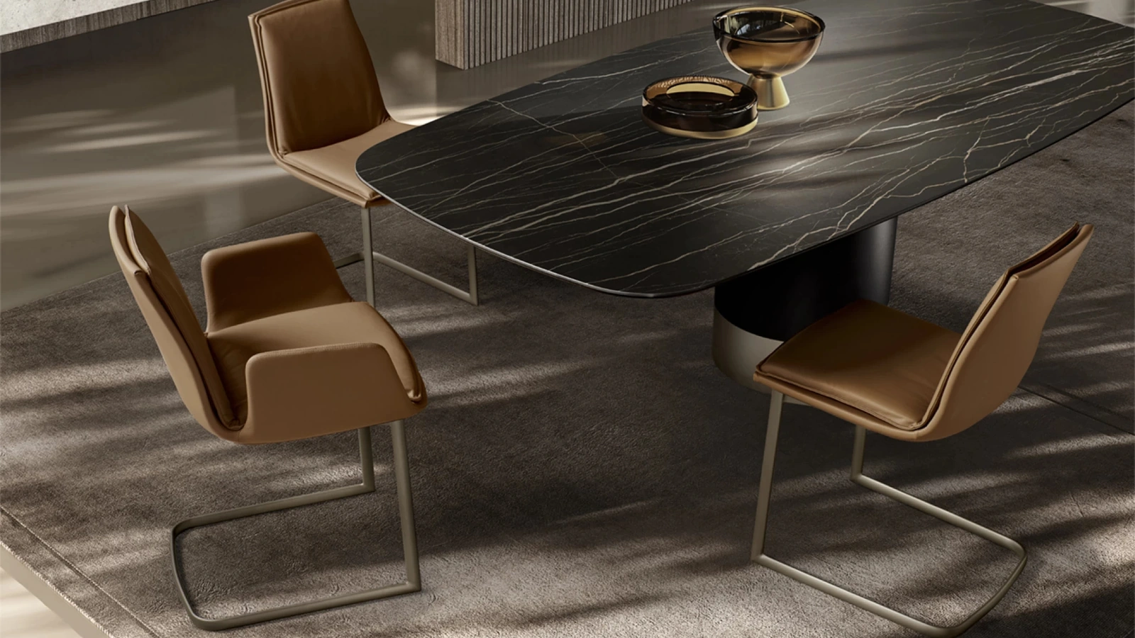 Tavolo Cilindro con top in ceramica di Eforma