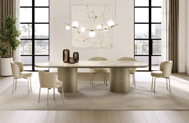 Tavolo Cilindro con top in ceramica king di Eforma