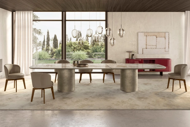Tavolo Cilindro XL con top in ceramica di Eforma
