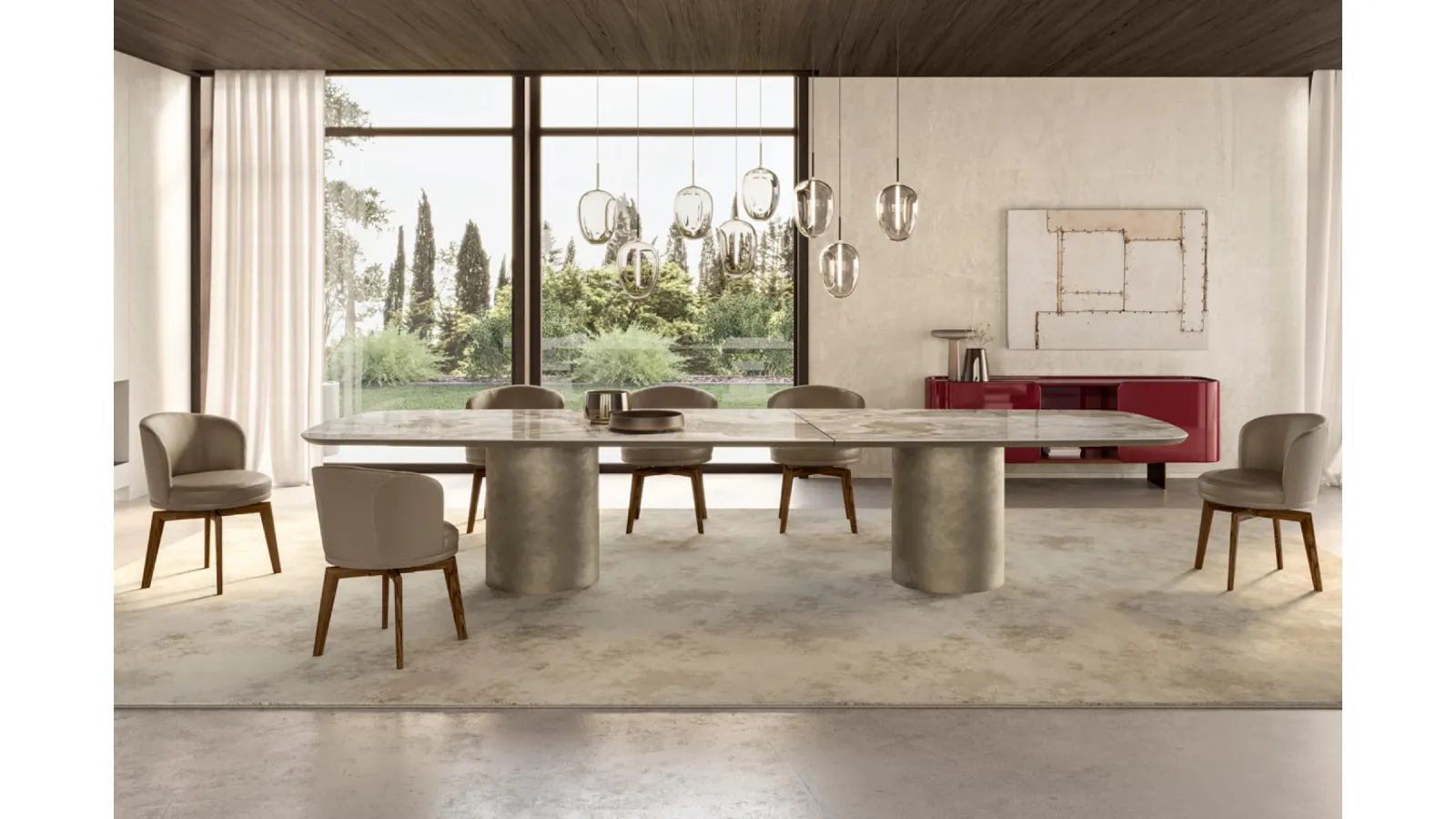 Tavolo Cilindro XL con top in ceramica di Eforma