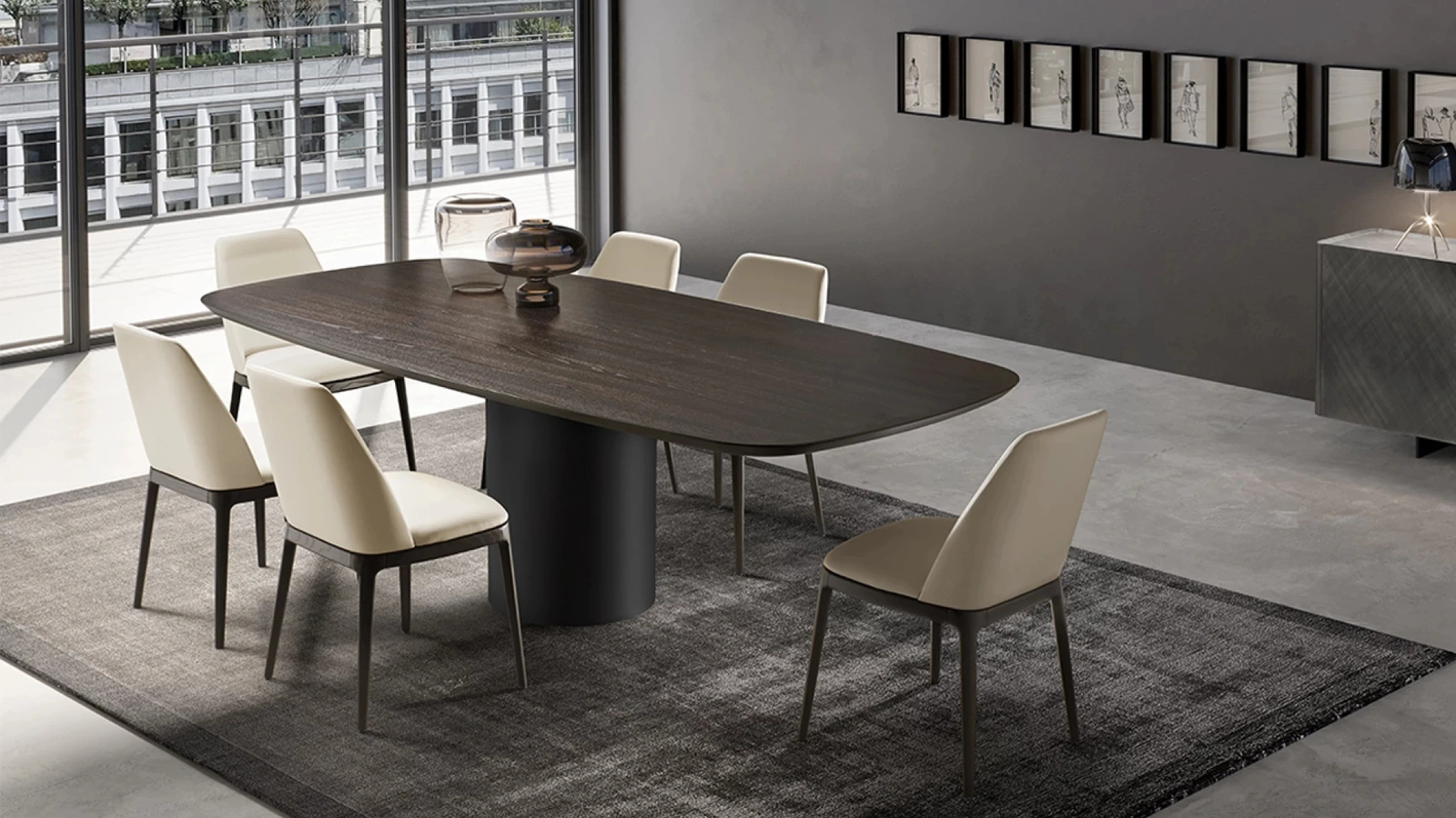 Tavolo Cilindro con top in legno di Eforma