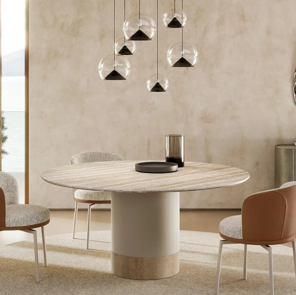Tavolo Cilindro con top in marmo di Eforma