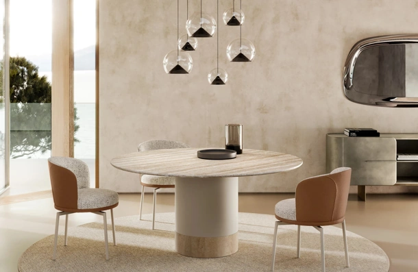 Tavolo Cilindro con top in marmo di Eforma