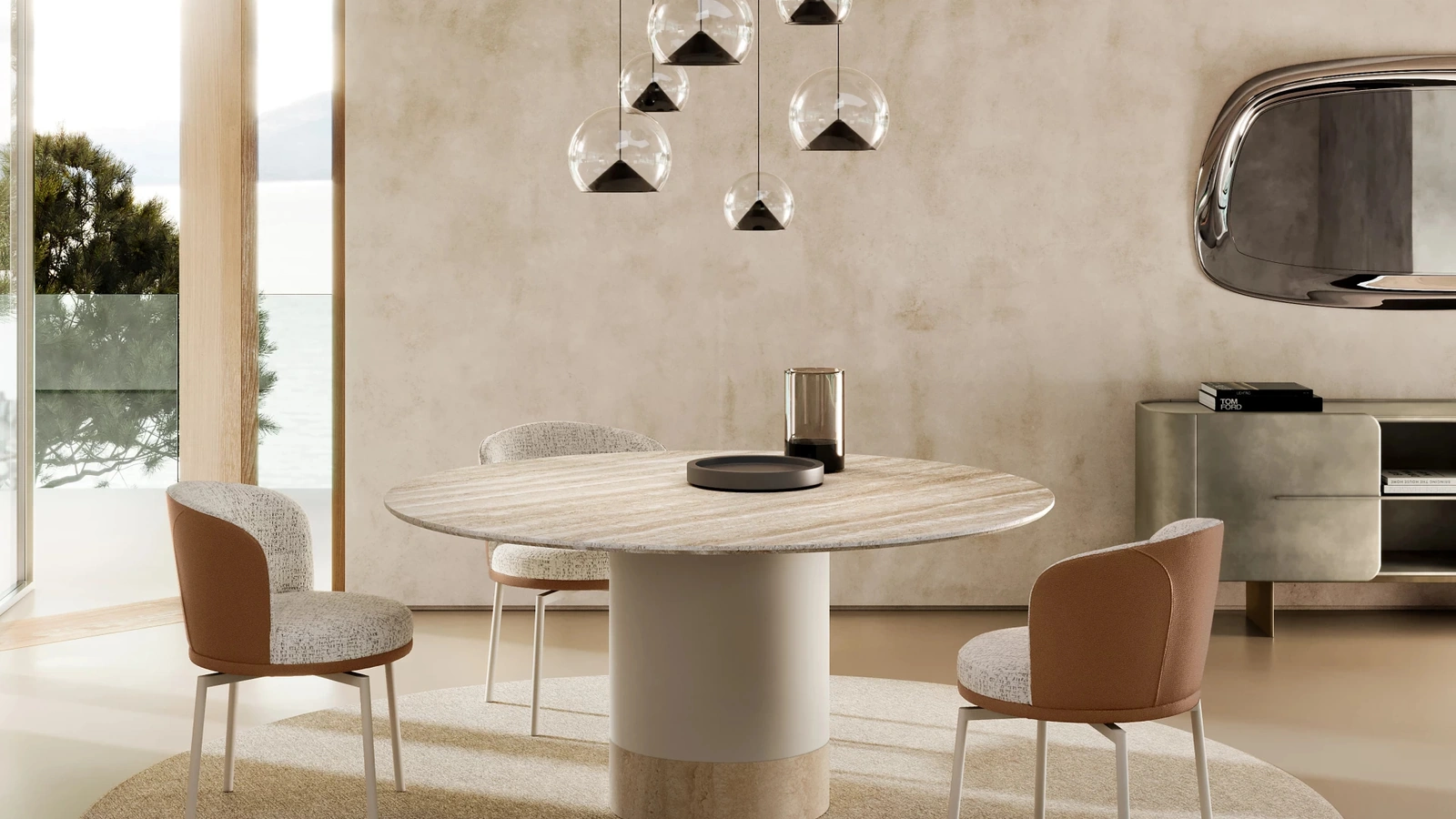 Tavolo Cilindro con top in marmo di Eforma