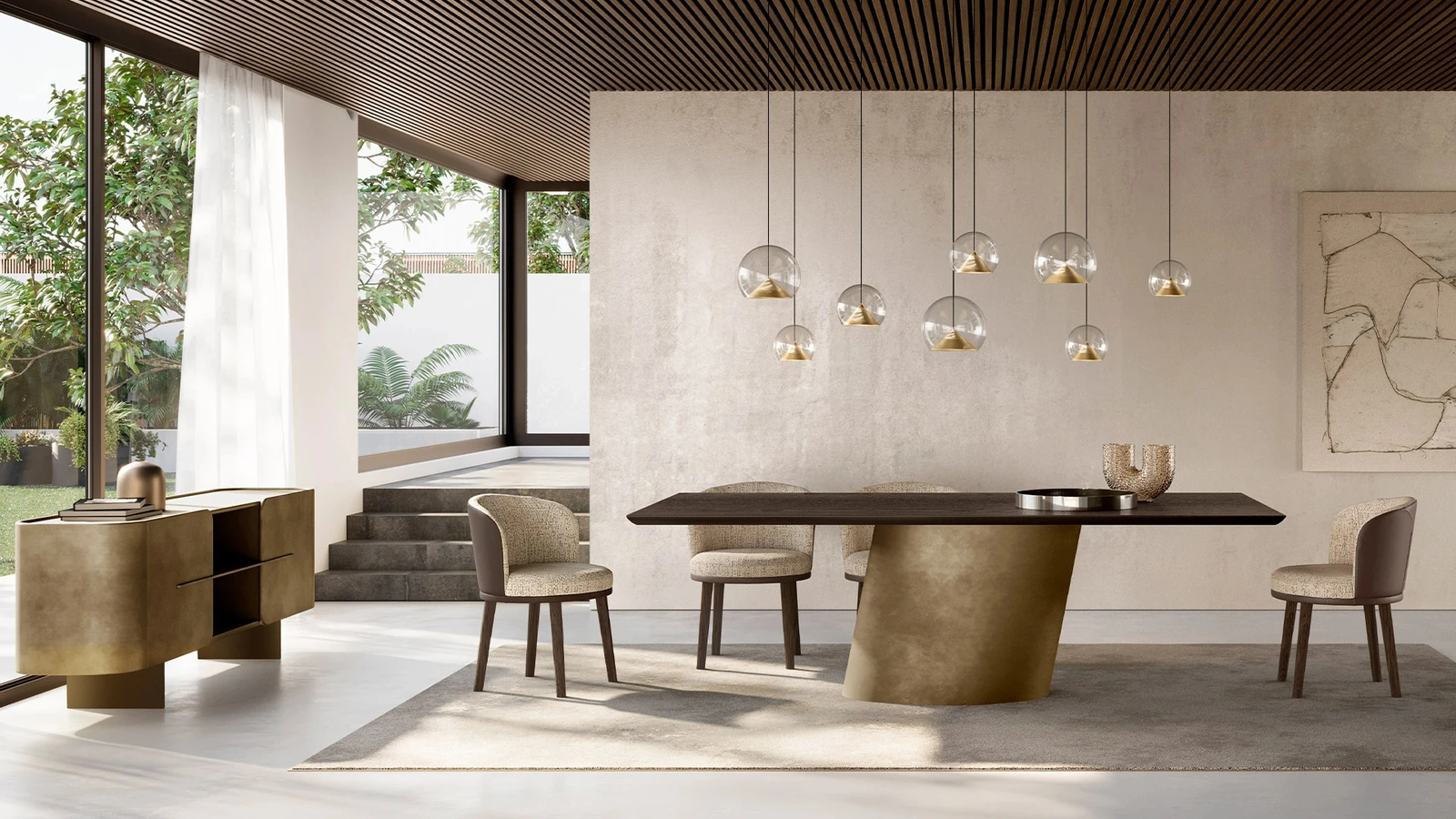 Tavolo Dorado con top in legno di Eforma