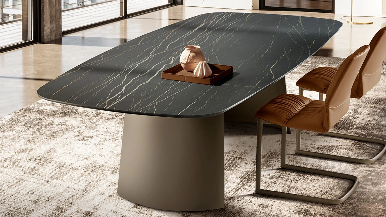 Tavolo Dorian con top in ceramica di Eforma