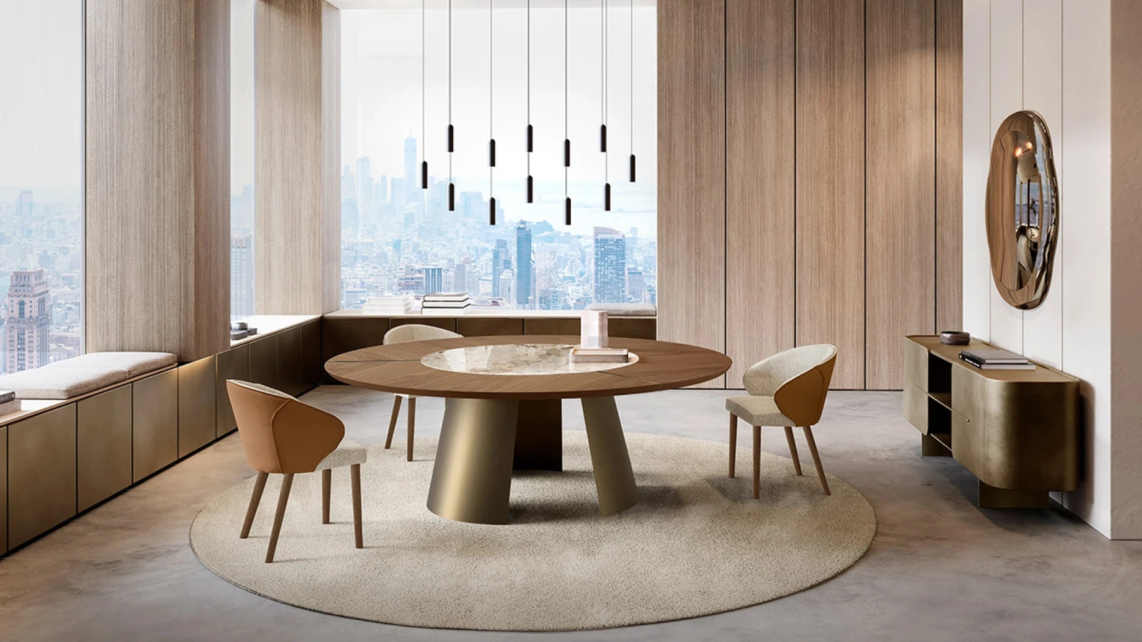 Tavolo Dorian con top in legno e ceramica di Eforma