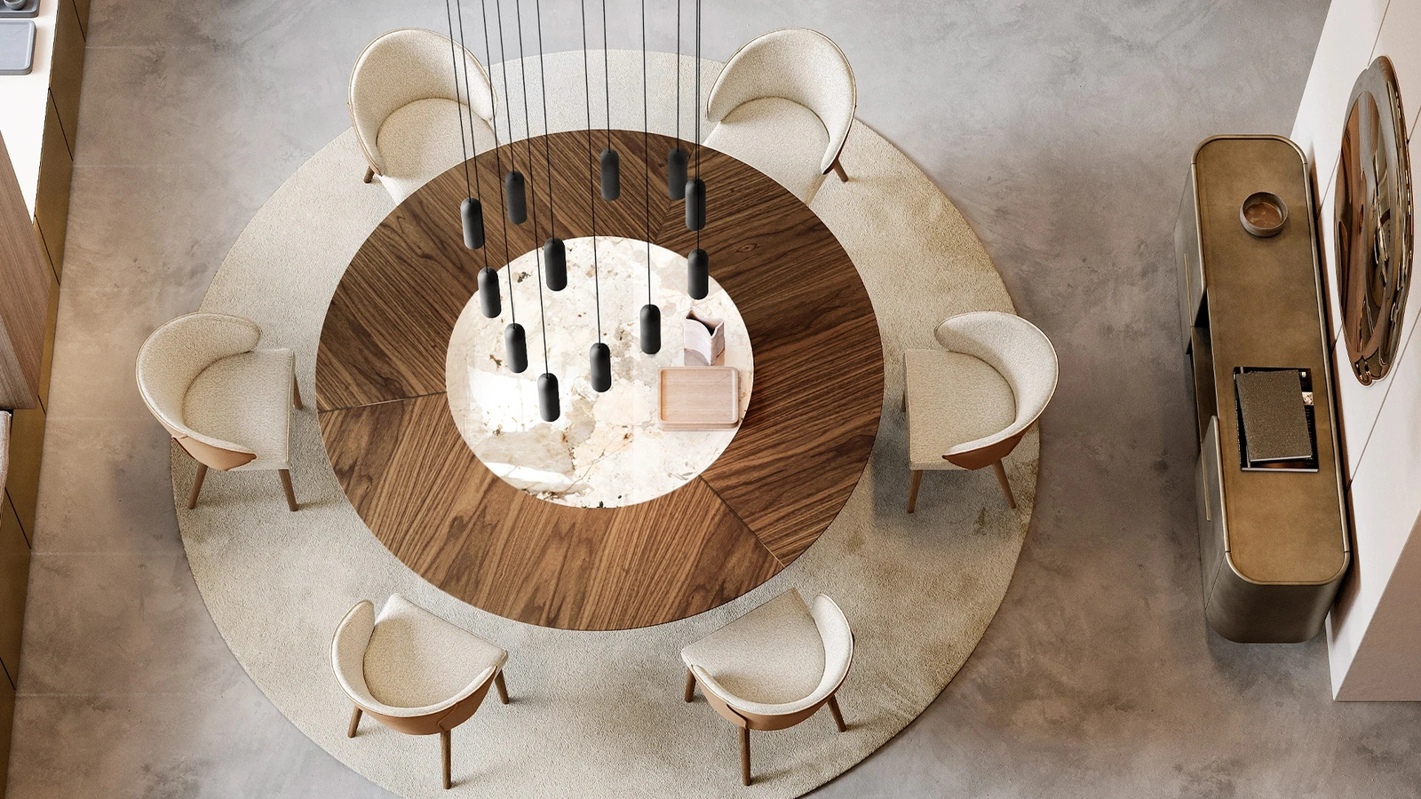 Tavolo Dorian con top in legno e ceramica di Eforma