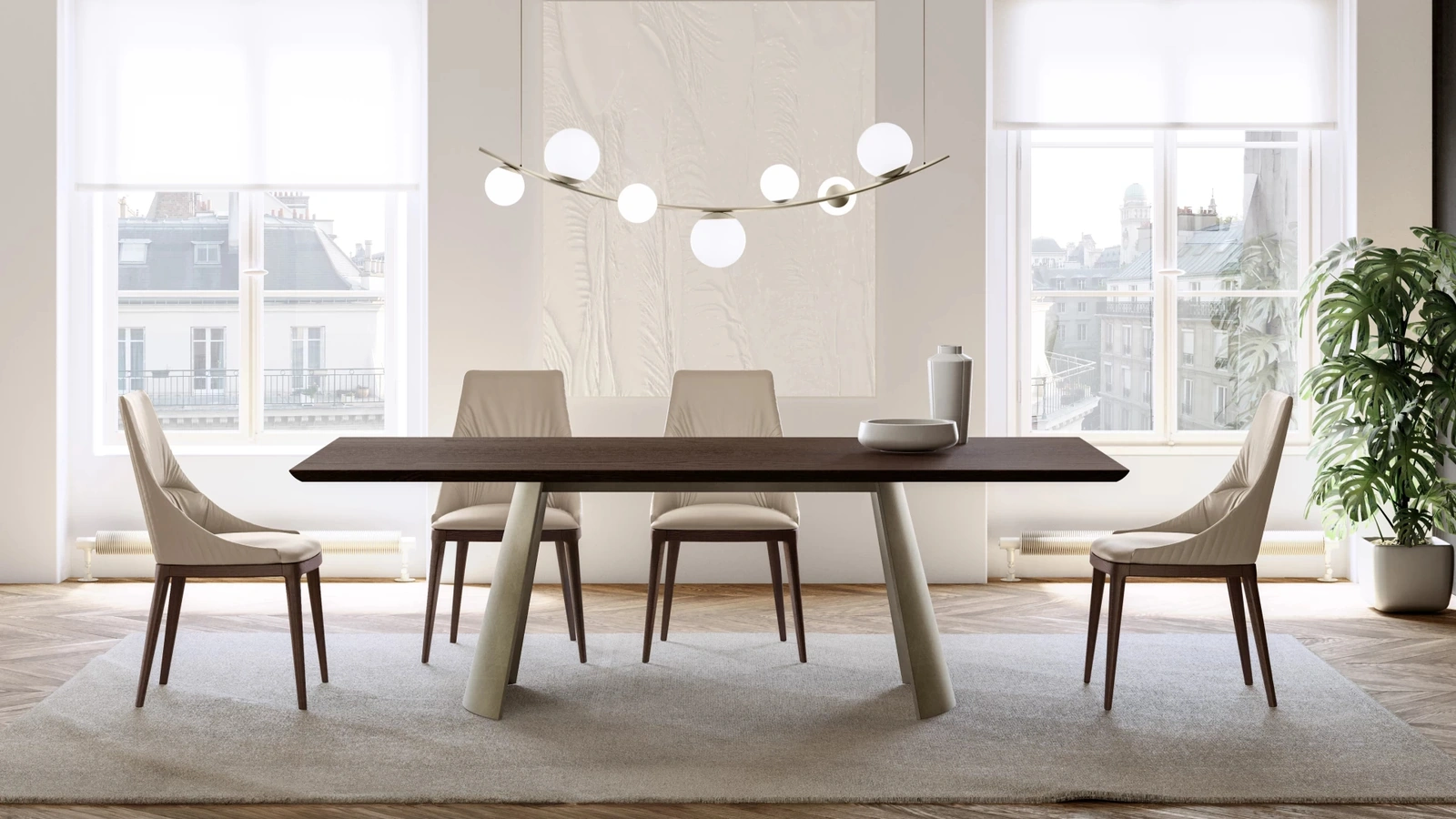 Tavolo Dorian con top in legno di Eforma