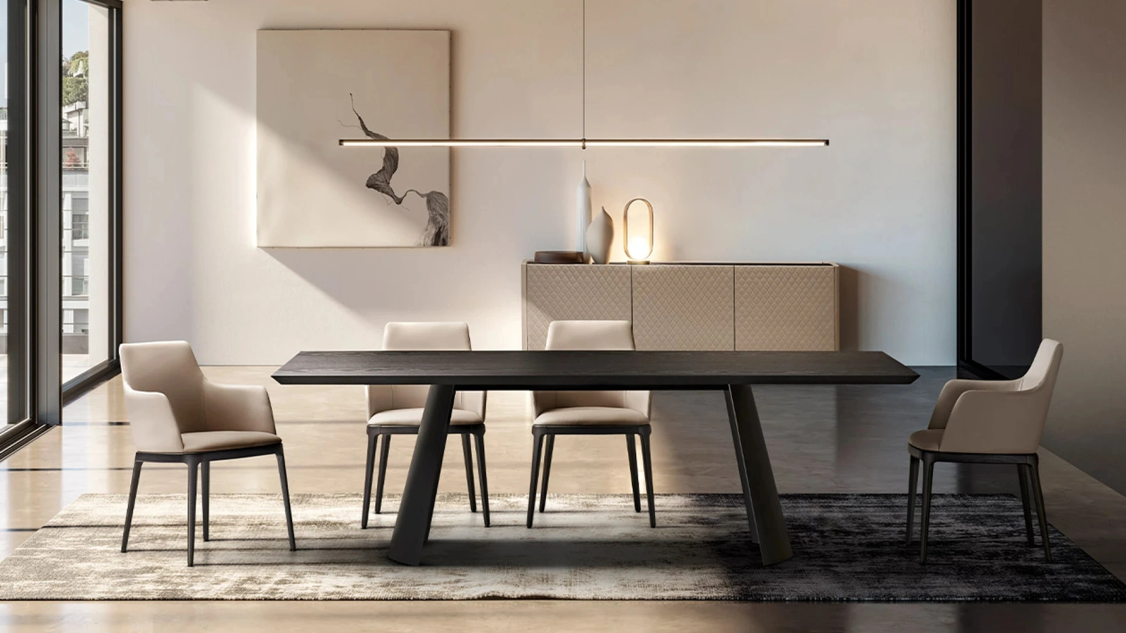 Tavolo Dorian con top in legno di Eforma