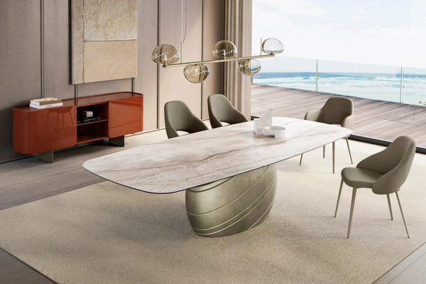 Tavolo Giove con top in ceramica di Eforma