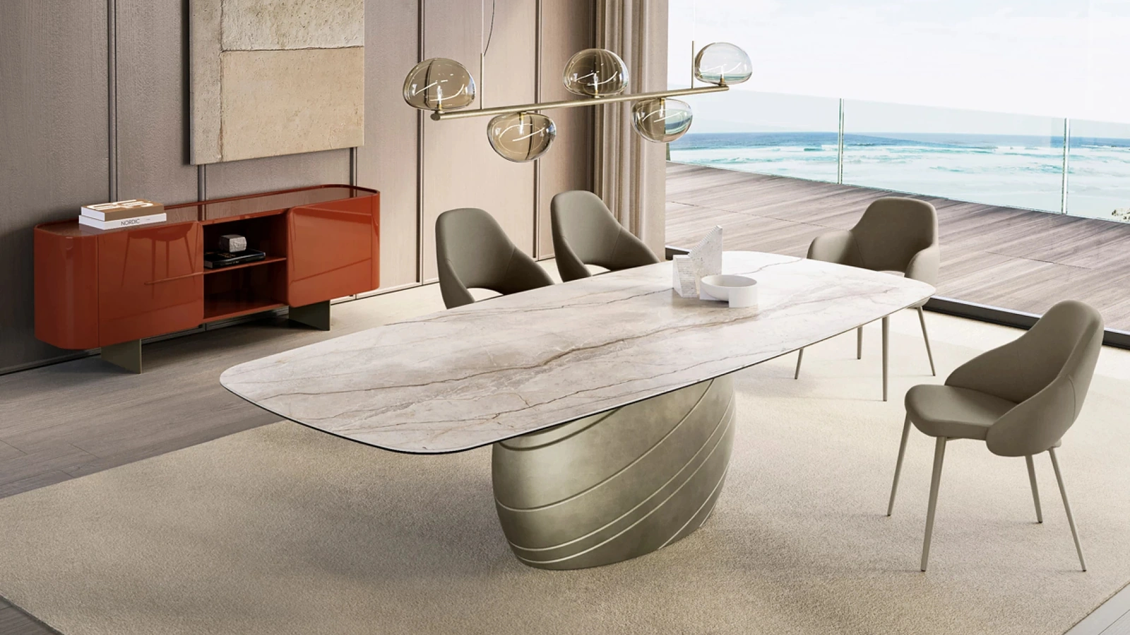 Tavolo Giove con top in ceramica di Eforma