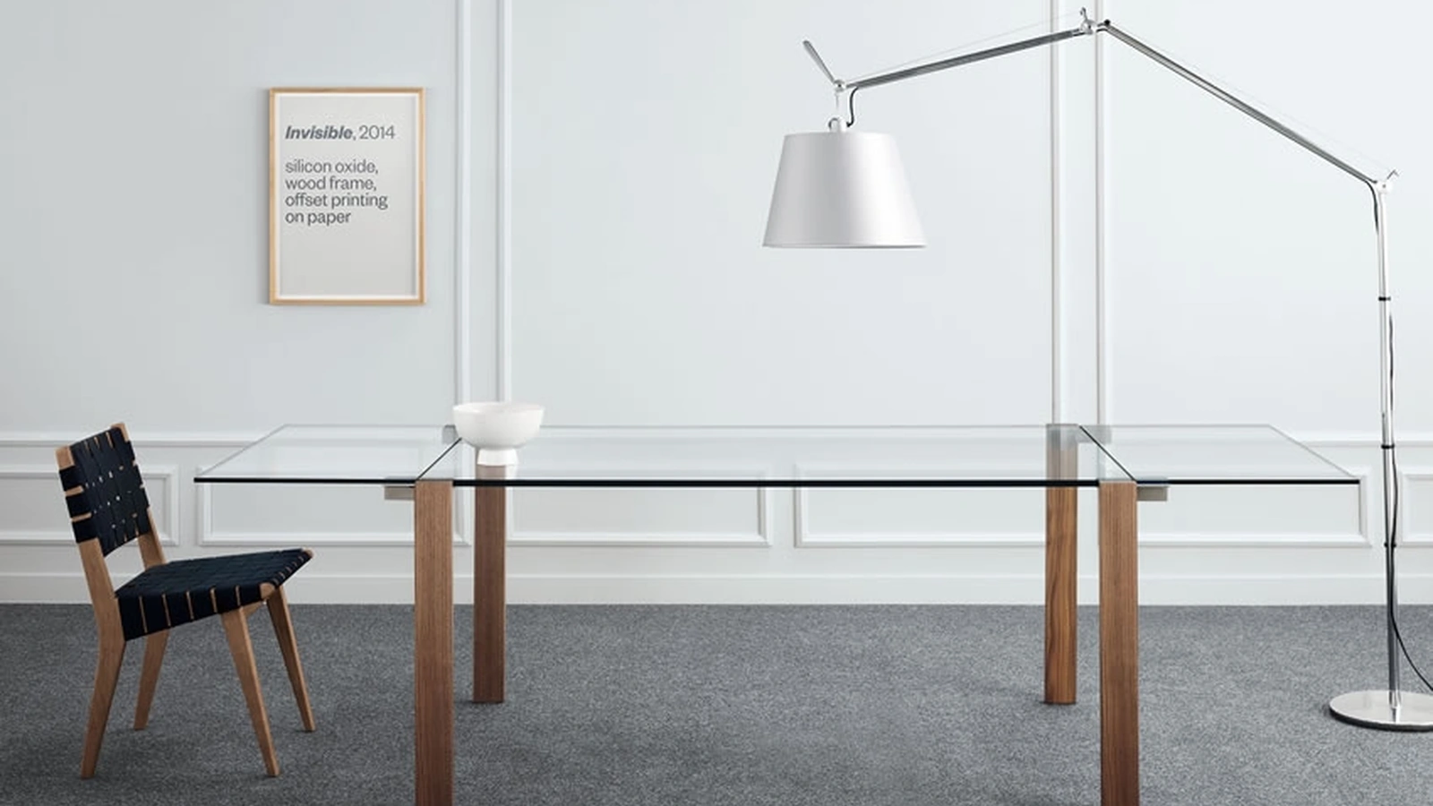 Tavolo allungabile in vetro con gambe rivestite in legno Livingstone di Tonelli