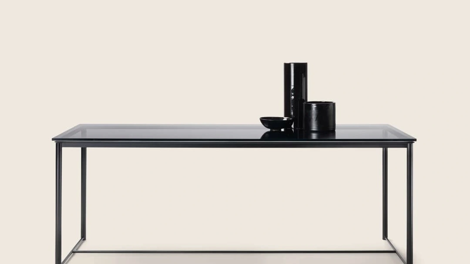 Tavolo Moka in cristallo e tubolare metallico di Flexform